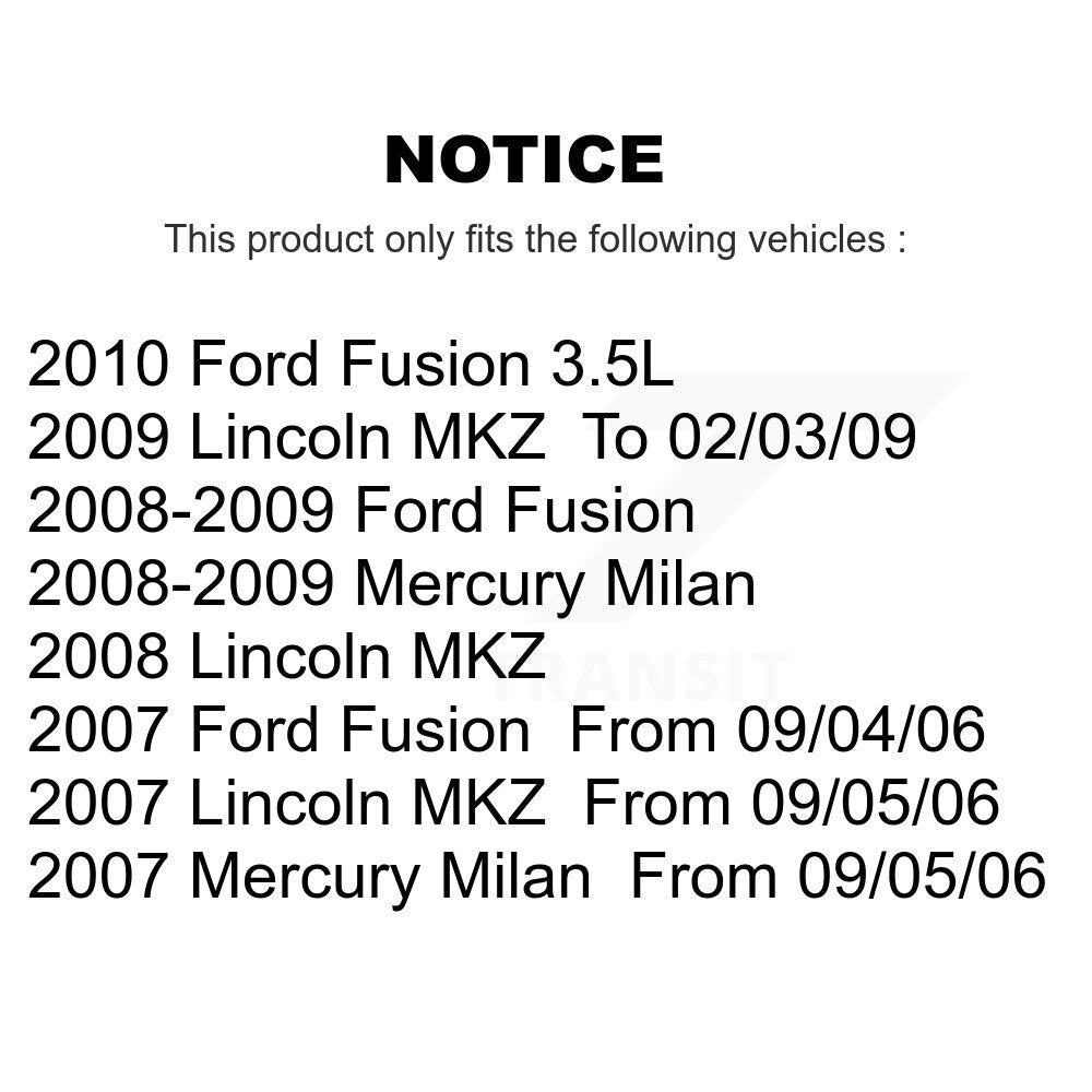 [Avant] Kit d'ensemble de bras de suspension et joint à rotule pour Ford Fusion Lincoln MKZ Mercury Milan K72-100098