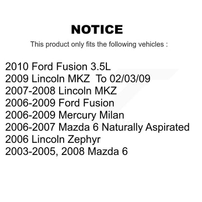 [Avant] Kit d'ensemble de bras de suspension et joint à rotule pour Ford Fusion Mazda 6 Mercury Milan Lincoln MKZ Zephyr K72-100099