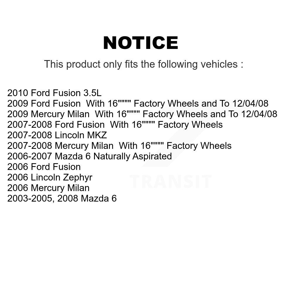 [Avant] Kit d'ensemble de bras de suspension et joint à rotule pour Ford Fusion Mazda 6 Mercury Milan Lincoln MKZ Zephyr K72-100107