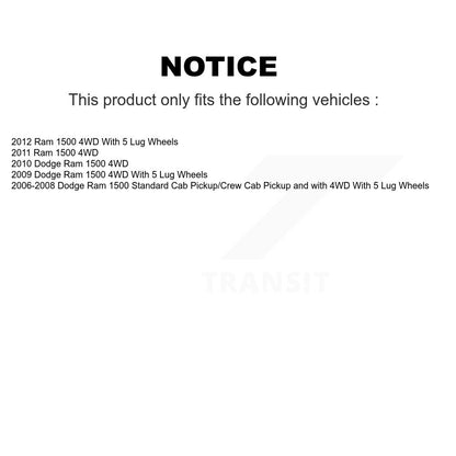 [Avant] Kit d'ensemble de bras de suspension et joint à rotule pour Dodge Ram 1500 4WD K72-100128