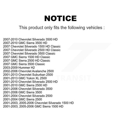 [Avant] Kit d'ensemble de bras de suspension et joint à rotule pour Chevrolet Silverado 2500 HD GMC Sierra 3500 Hummer H2 Classic 1500 Suburban Yukon XL Avalanche K72-100143