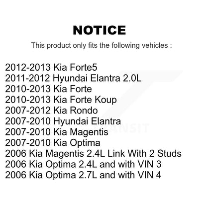 [Avant] Kit de biellette de barre stabilisatrice de suspension pour Hyundai Elantra Kia Forte Optima Rondo Koup Forte5 Magentis K72-100198