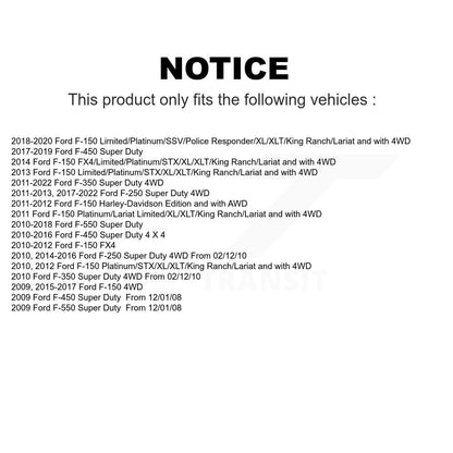 [Avant] Kit de biellette de barre stabilisatrice de suspension pour Ford F-150 F-250 Super Duty F-350 F-450 F-550 K72-100221