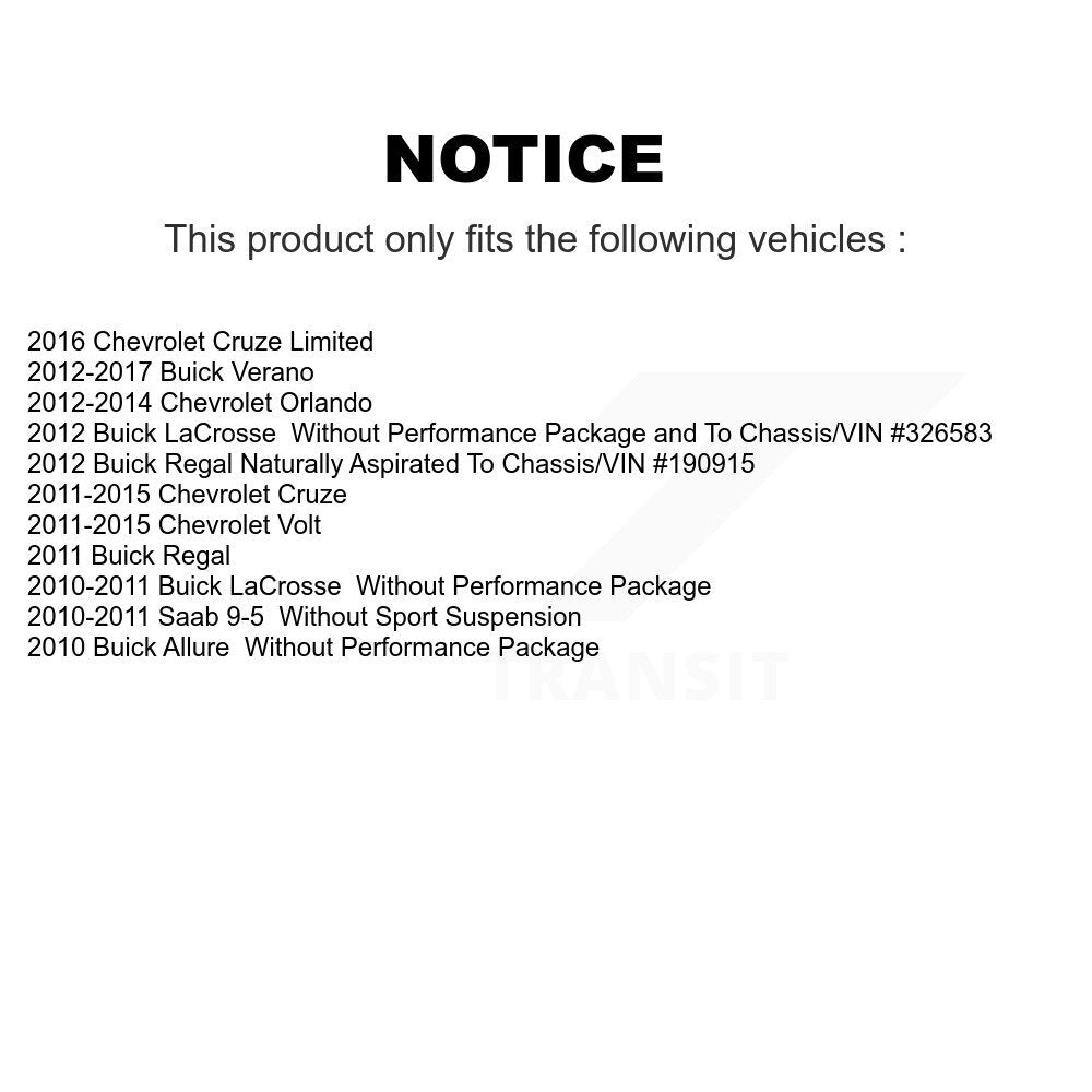 [Avant] Kit de biellette de barre stabilisatrice de suspension pour Chevrolet Cruze Malibu Buick Verano LaCrosse Limited Volt Regal Pontiac G6 Saab 9-5 Allure Orlando K72-100226