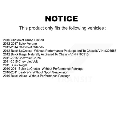 [Avant] Kit de biellette de barre stabilisatrice de suspension pour Chevrolet Cruze Malibu Buick Verano LaCrosse Limited Volt Regal Pontiac G6 Saab 9-5 Allure Orlando K72-100226