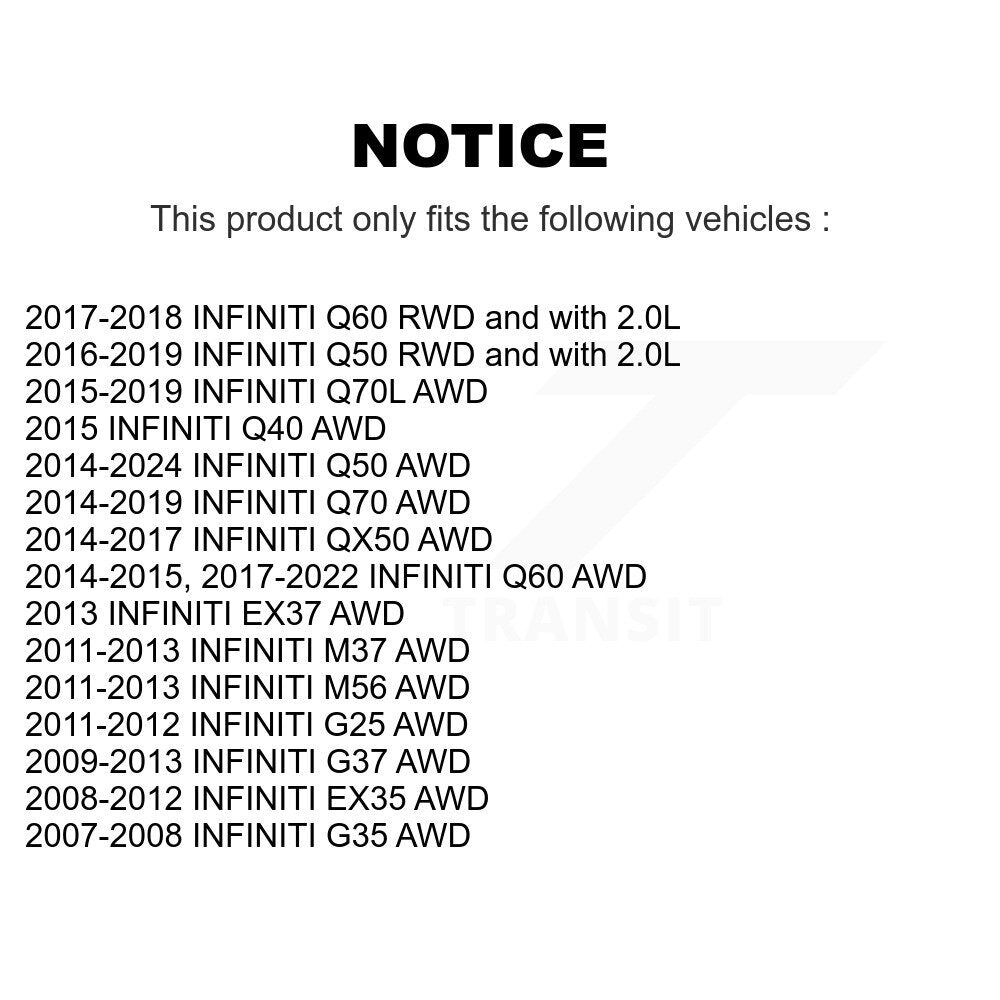 [Avant] Kit de biellette de barre stabilisatrice de suspension pour INFINITI G37 Q50 G35 QX50 Q60 EX35 M37 G25 Q70 Q70L Q40 M56 EX37 K72-100297