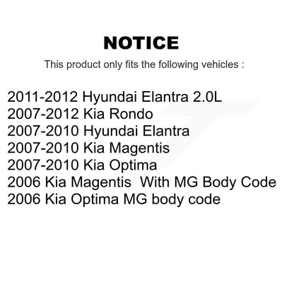 [Arrière] Kit de biellette de barre stabilisatrice de suspension pour Hyundai Elantra Kia Optima Rondo Magentis K72-100346
