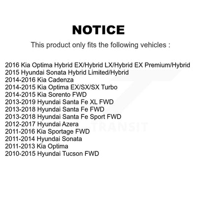 [Arrière] Kit de biellette de barre stabilisatrice de suspension pour Hyundai Kia Sonata Optima Santa Fe Sport Tucson Sportage Sorento Azera Cadenza XL K72-100360