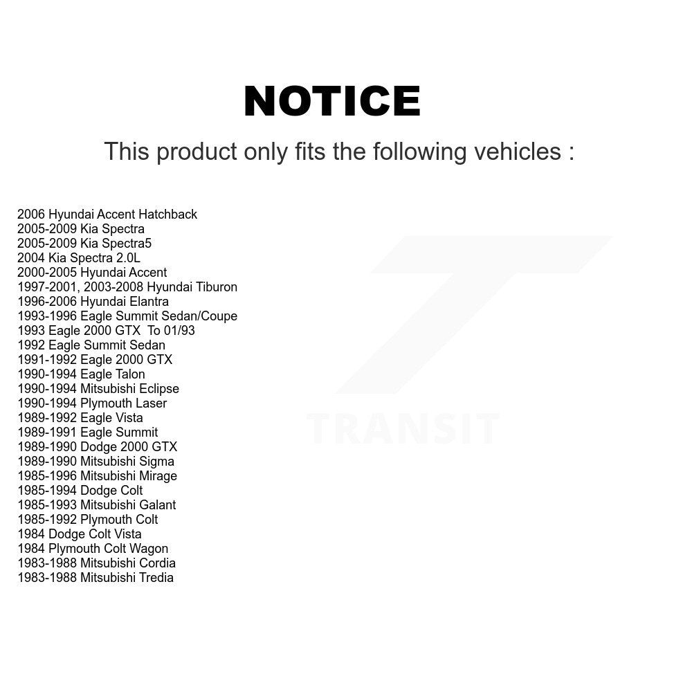 [Avant] Kit de Rotule de suspension pour Hyundai Elantra Kia Spectra Accent Tiburon Spectra5 Mitsubishi Colt Eagle Plymouth Eclipse Talon Mirage Dodge Galant Summit Laser Cordia Tredia 2000 K72-100431