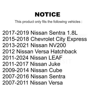 [Avant] Kit de Rotule de suspension pour Nissan Sentra Versa Juke NV200 LEAF Cube Chevrolet City Express K72-100435
