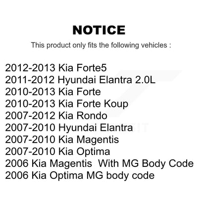 [Avant] Kit de Rotule de suspension pour Hyundai Elantra Kia Forte Optima Rondo Koup Forte5 Magentis K72-100439