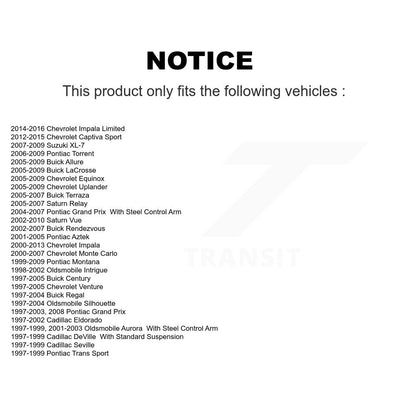 [Avant] Kit de Rotule de suspension pour Chevrolet Impala Buick Pontiac Grand Prix Saturn Vue Century Equinox LaCrosse Rendezvous Monte Carlo Venture Uplander Oldsmobile Limited Regal Sport K72-100463