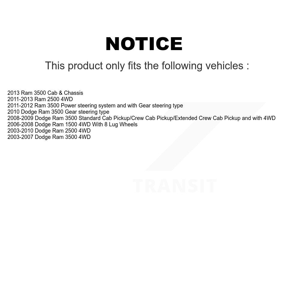 [Avant] Kit de Rotule de suspension pour Dodge Ram 2500 1500 3500 K72-100489