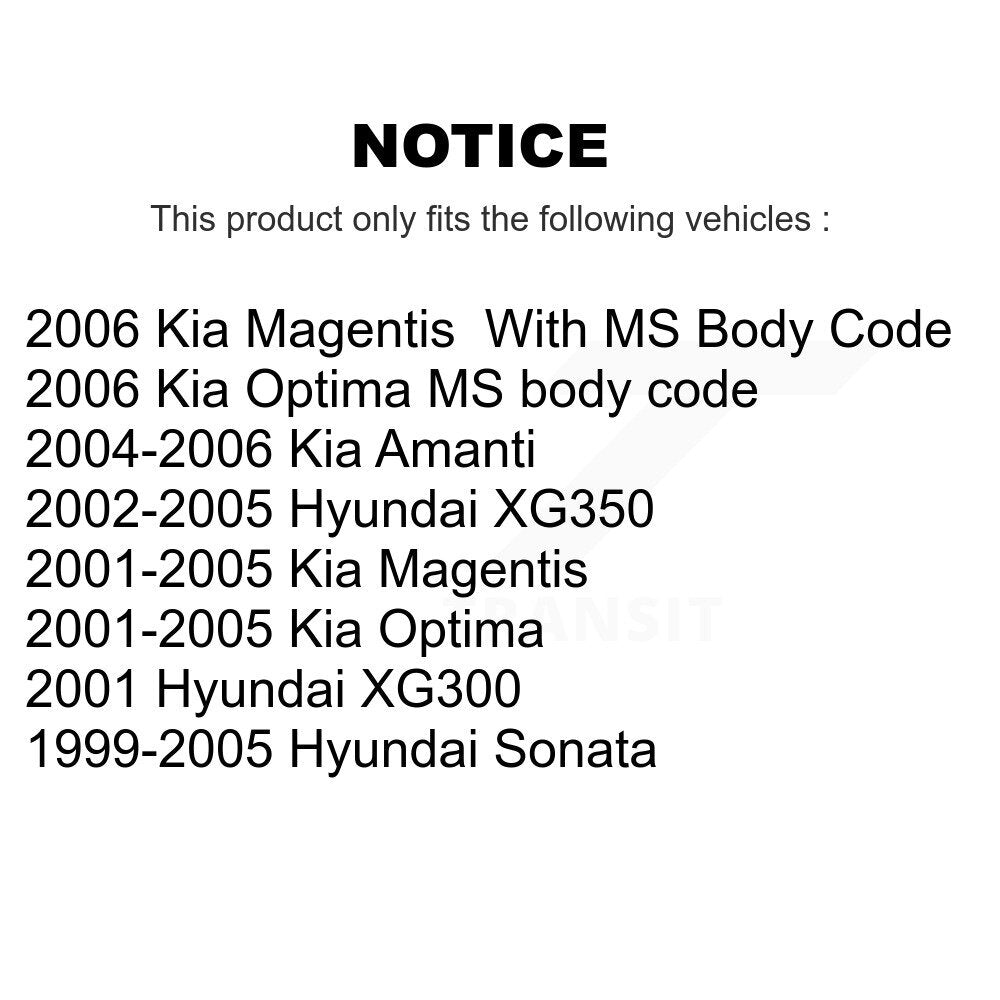 [Avant] Kit de Rotule de suspension pour Hyundai Sonata Kia Optima XG350 Amanti XG300 Magentis K72-100505