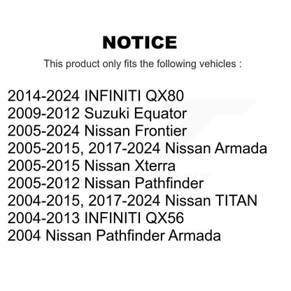[Avant] Kit de Rotule de suspension pour Nissan Frontier Titan Pathfinder Armada Xterra INFINITI QX56 Suzuki Equator TITAN K72-100507