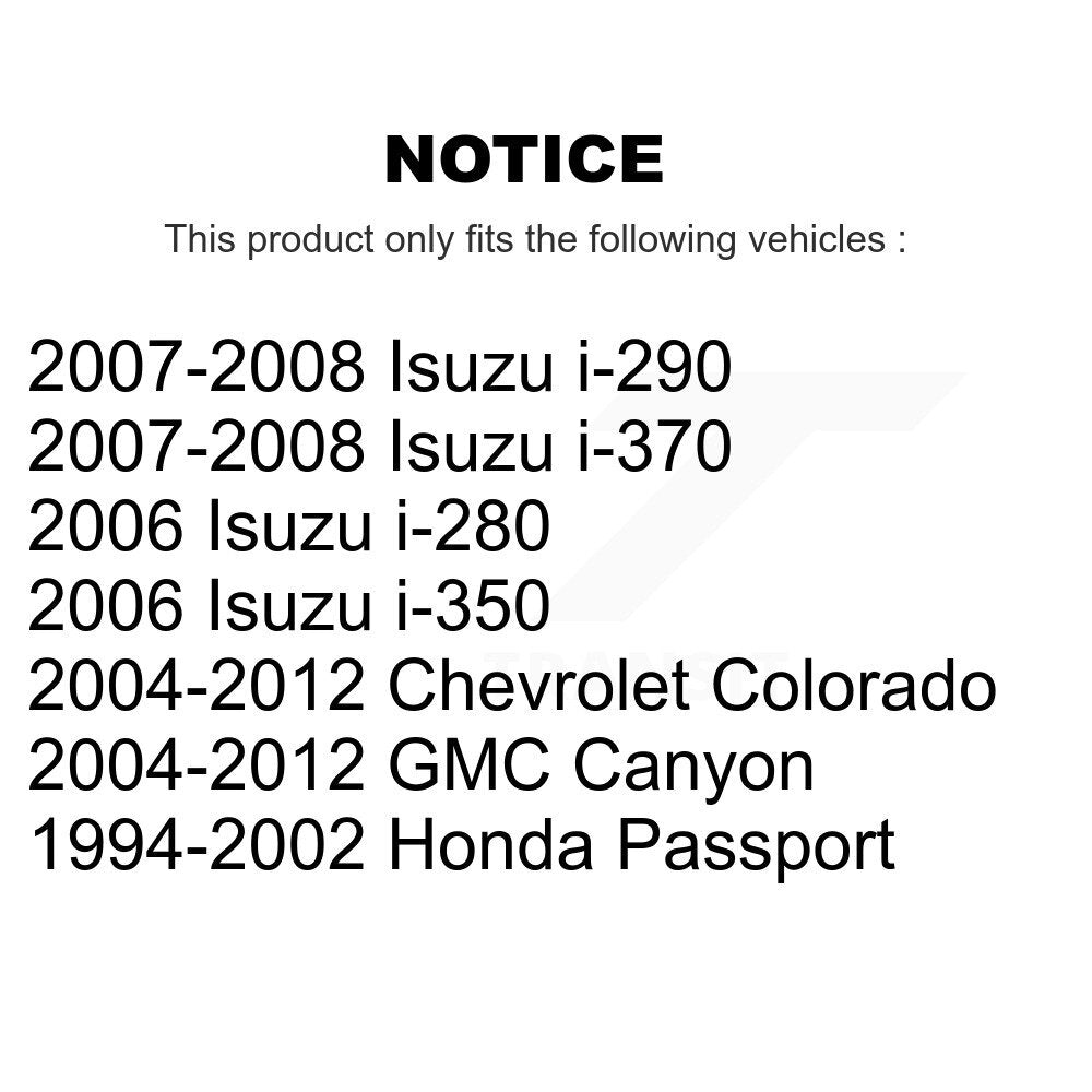 [Avant] Kit de Rotule de suspension pour Chevrolet Colorado GMC Canyon Honda Passport Isuzu i-290 i-280 i-370 i-350 K72-100512