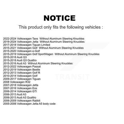 [Avant] Kit de Rotule de suspension pour Volkswagen Jetta Passat Tiguan Beetle Audi GTI Q3 Eos Golf Rabbit A3 Quattro R R32 K72-100544