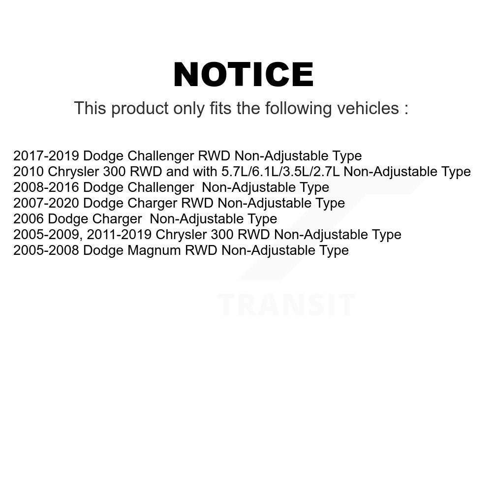 [Avant] Kit de Rotule de suspension pour Dodge Charger Chrysler 300 Challenger Magnum Non-Adjustable Type K72-100547