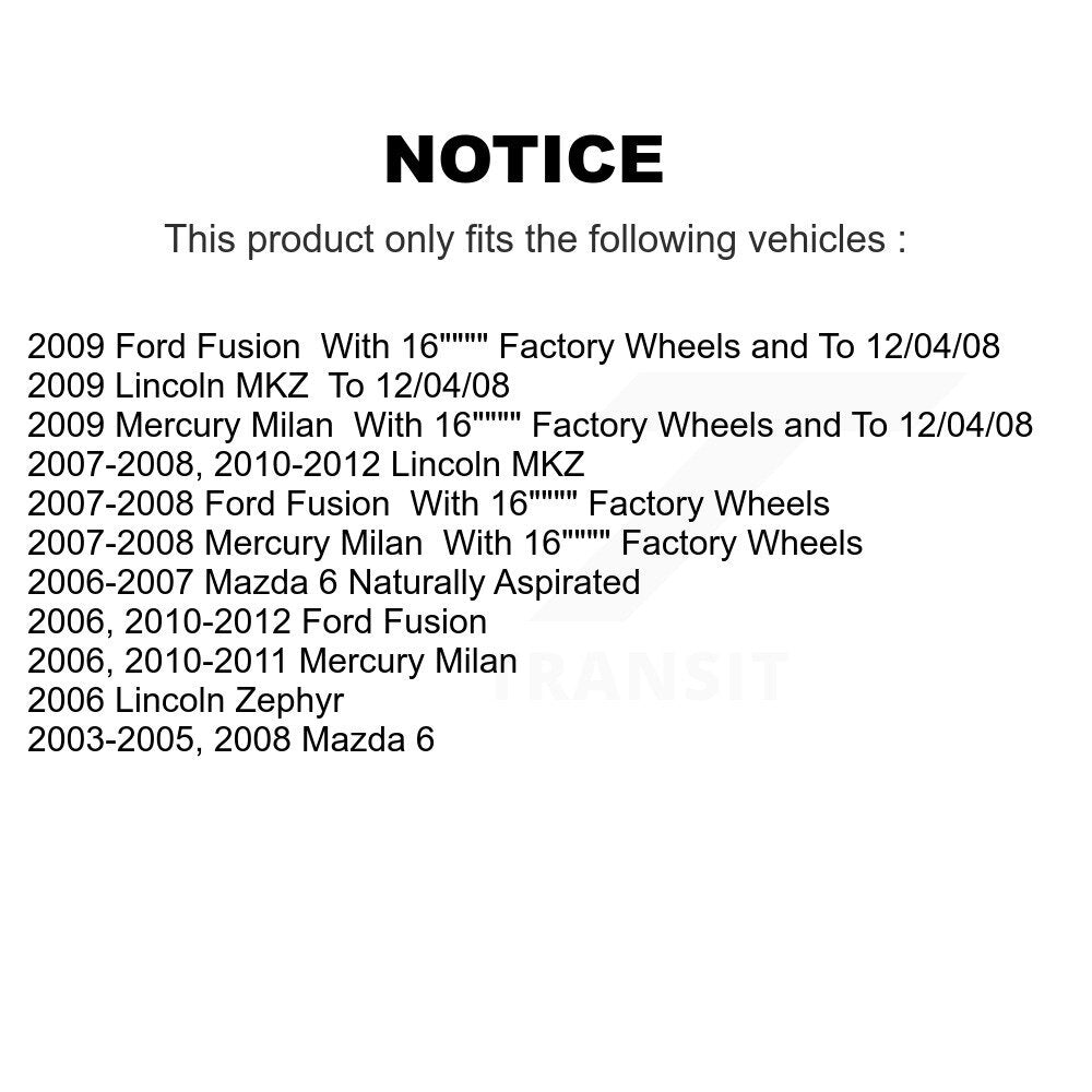 [Avant] Kit d'ensemble de bras de suspension et joint à rotule pour Ford Fusion Mazda 6 Lincoln MKZ Mercury Milan Zephyr K72-100559
