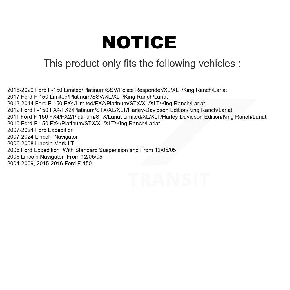 [Avant] Kit d'ensemble de bras de suspension et joint à rotule pour Ford F-150 Expedition Lincoln Navigator Heritage Mark LT K72-100561