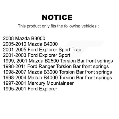 [Avant] Kit d'ensemble de bras de suspension et joint à rotule pour Ford Ranger Explorer Sport Trac Mazda Mercury Mountaineer B3000 B4000 B2500 K72-100564