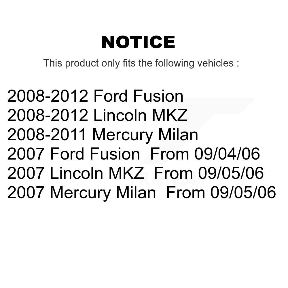 [Avant] Kit d'ensemble de bras de suspension et joint à rotule pour Ford Fusion Lincoln MKZ Mercury Milan K72-100569