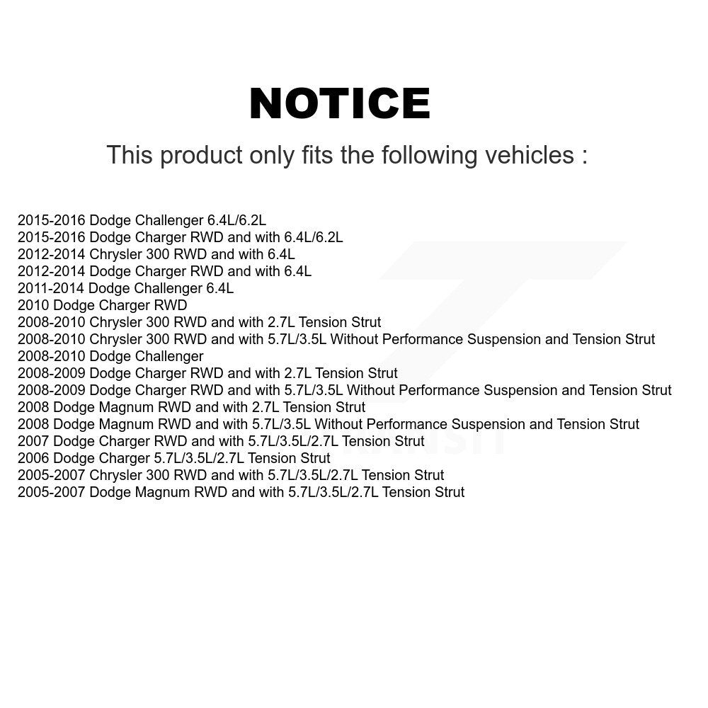 [Avant] Kit d'ensemble de bras de suspension et joint à rotule pour Dodge Charger Chrysler 300 Challenger Magnum K72-100571