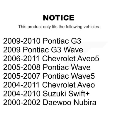 [Avant] Kit de biellette de barre stabilisatrice de suspension pour Chevrolet Aveo Pontiac Aveo5 Wave G3 Suzuki Swift+ Daewoo Nubira K72-100581