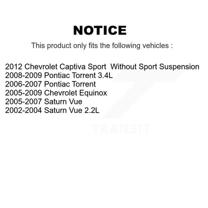 [Avant] Kit d'ensemble de bras de suspension et joint à rotule pour Chevrolet Equinox Saturn Vue Pontiac Torrent K72-100621