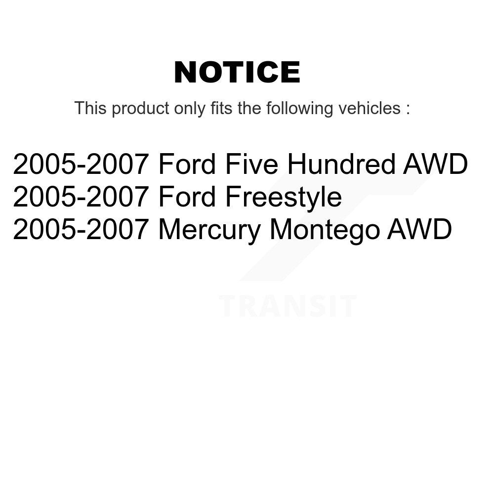 [Avant] Kit d'ensemble de bras de suspension et joint à rotule pour 2005-2007 Ford Five Hundred Freestyle Mercury Montego K72-100629