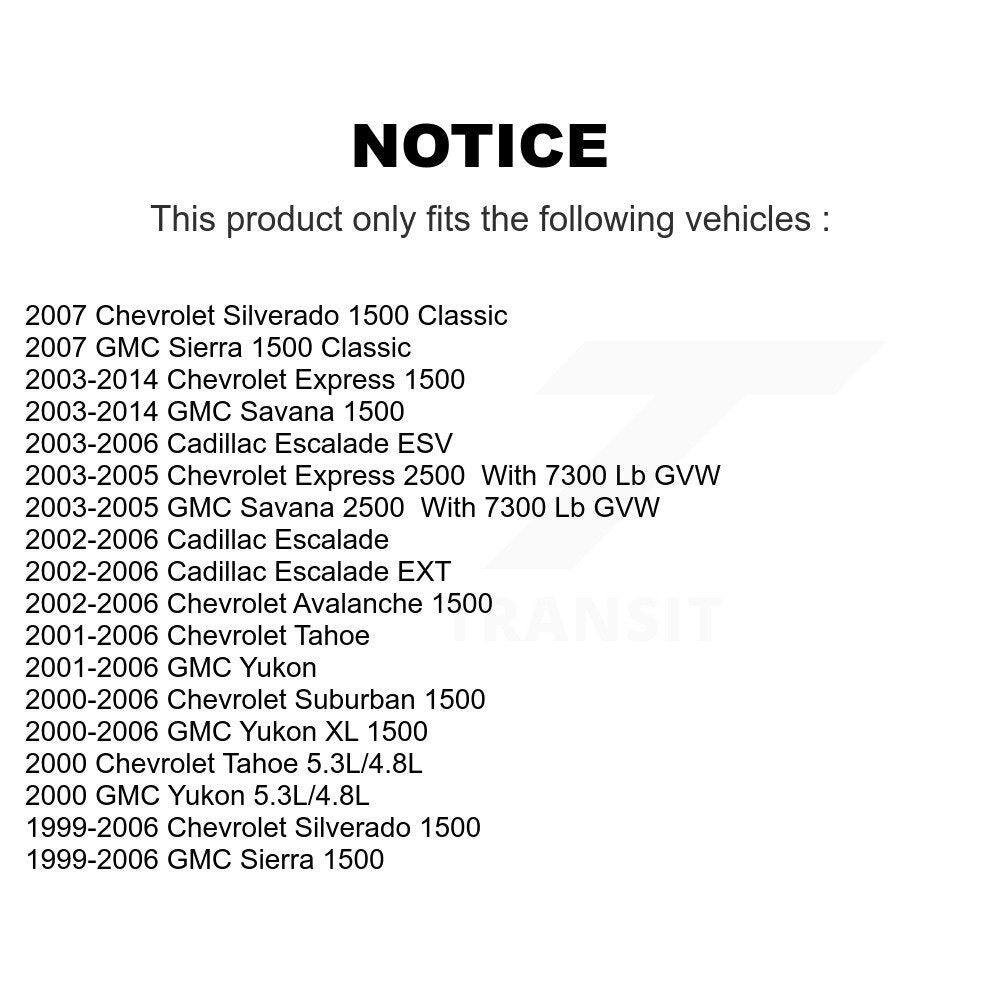 [Avant] Kit de Rotule de suspension pour Chevrolet Silverado 1500 GMC Tahoe Sierra Suburban Yukon Avalanche XL Cadillac Classic Escalade Express 2500 ESV EXT Savana K72-100658