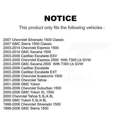 [Avant] Kit de Rotule de suspension pour Chevrolet Silverado 1500 GMC Tahoe Sierra Suburban Yukon Avalanche XL Cadillac Classic Escalade Express 2500 ESV EXT Savana K72-100658