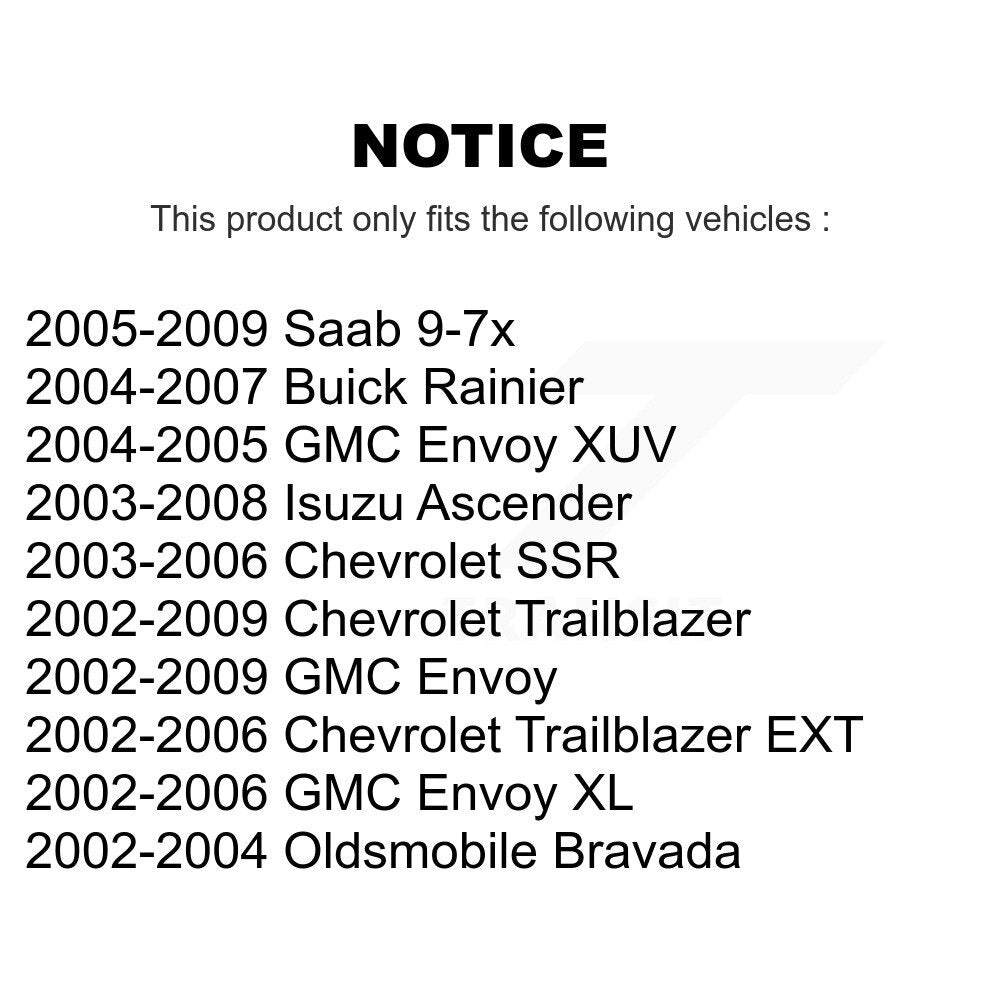 [Avant] Kit de Rotule de suspension pour Chevrolet Trailblazer GMC Envoy EXT XL Buick Rainier Oldsmobile Bravada XUV SSR Isuzu Ascender Saab 9-7x K72-100659
