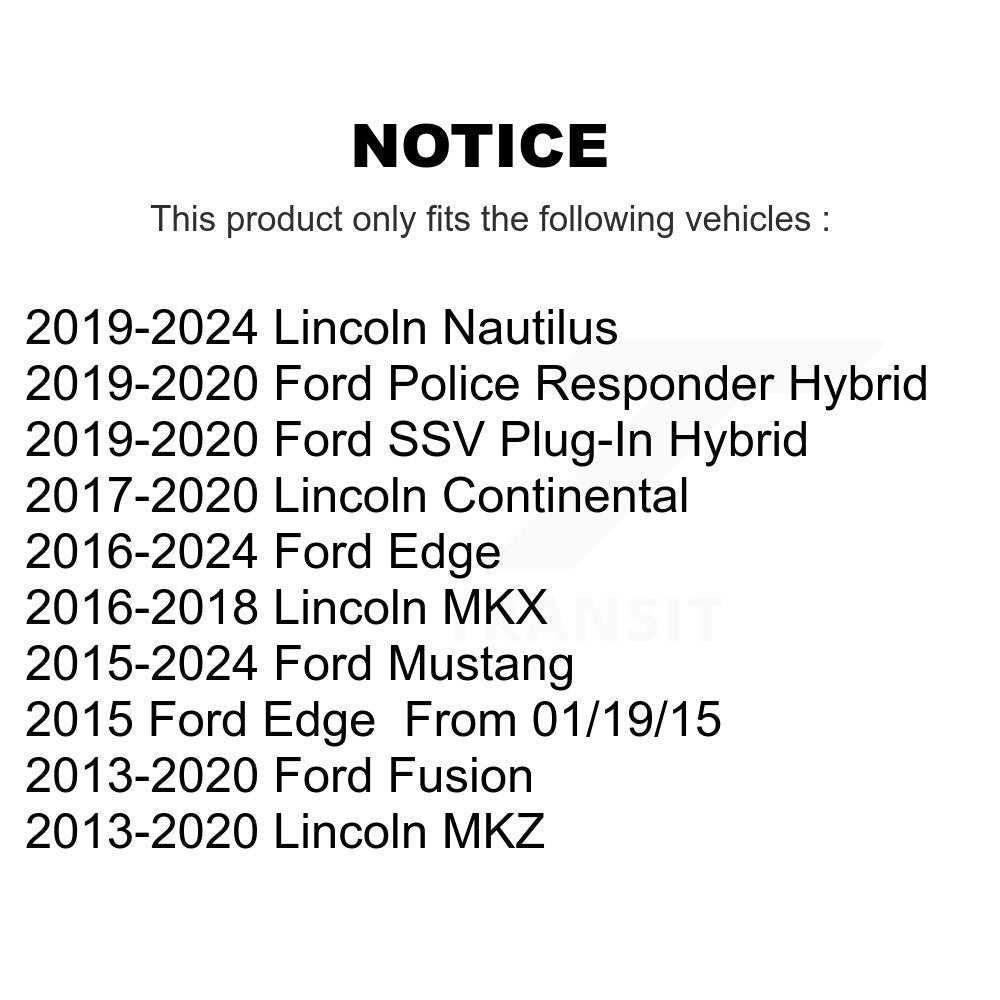 [Arrière] Kit de biellette de barre stabilisatrice de suspension pour Ford Fusion Edge Mustang Lincoln MKZ MKX Continental Police Responder Hybrid SSV Plug-In K72-100680