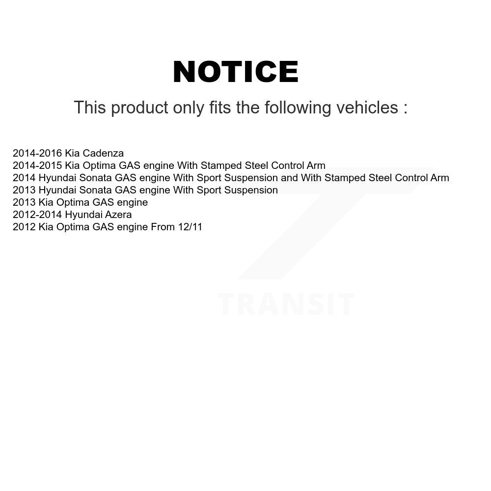 [Avant] Kit d'ensemble de bras de suspension et joint à rotule pour Hyundai Sonata Kia Optima Cadenza K72-100689