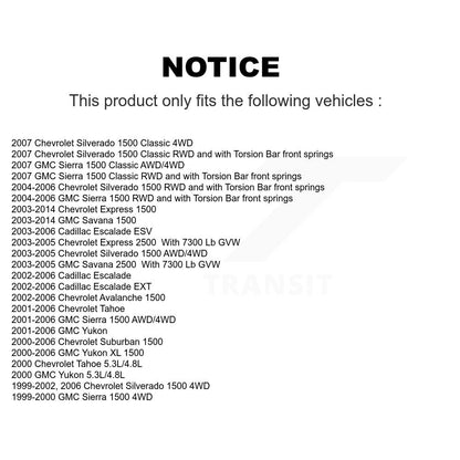 [Avant] Kit de Rotule de suspension pour Chevrolet Silverado 1500 GMC Tahoe Sierra Suburban Yukon Avalanche XL Cadillac Classic Escalade Express 2500 ESV EXT Savana K72-100716