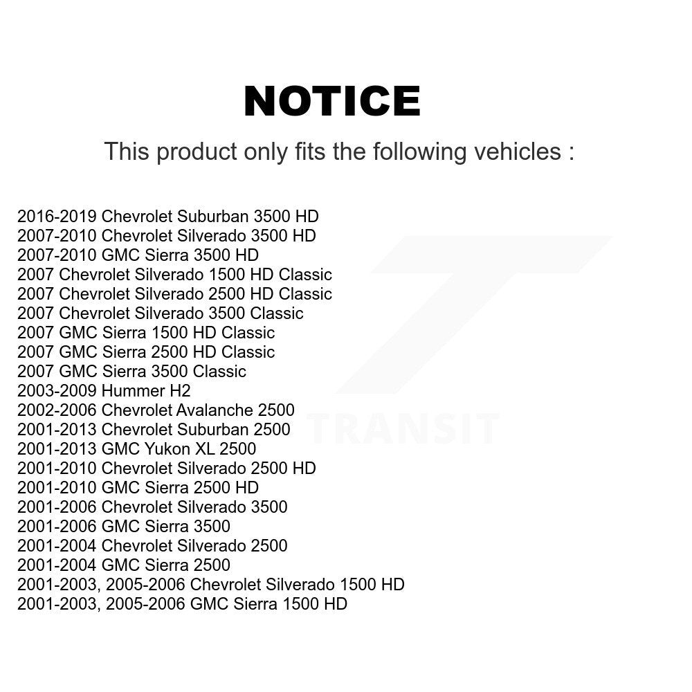 [Avant] Kit d'extrémité de biellette de direction pour Chevrolet Silverado 2500 HD GMC Sierra 3500 Hummer H2 Classic 1500 Suburban Yukon XL Avalanche K72-100743