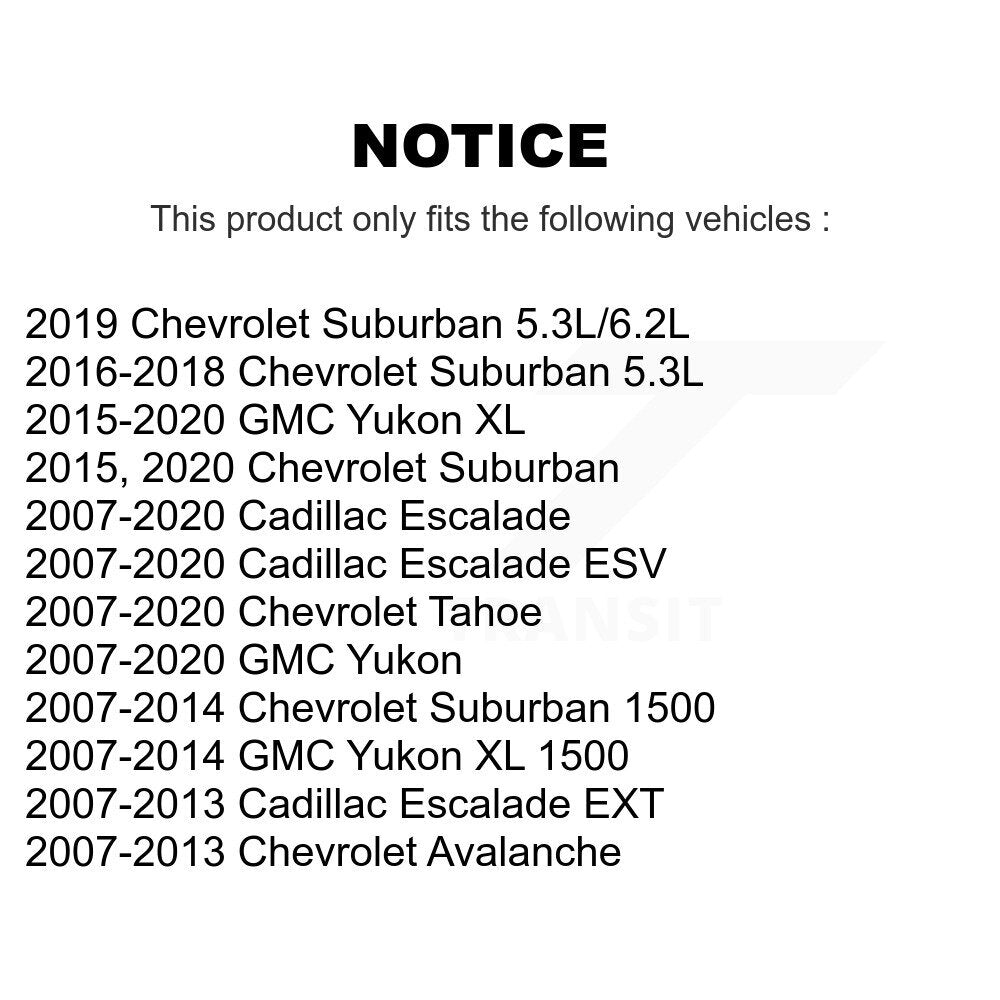 [Avant + Arrière] Kit de biellette de barre stabilisatrice de suspension pour Chevrolet Tahoe GMC Yukon Suburban 1500 Cadillac XL Avalanche Escalade ESV EXT 7-1/4" longueur K72-100786