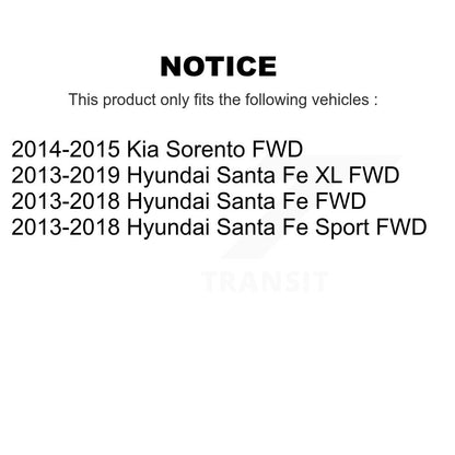 [Avant + Arrière] Kit de biellette de barre stabilisatrice de suspension pour Hyundai Santa Fe Sport Kia Sorento XL FWD K72-100817