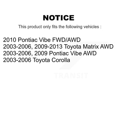 [Avant + Arrière] Kit de biellette de barre stabilisatrice de suspension pour Toyota Corolla Matrix Pontiac Vibe K72-100819