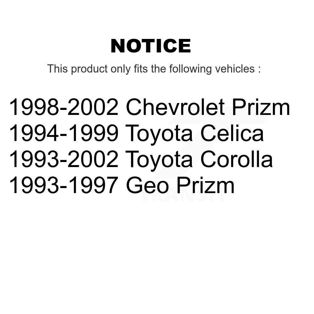 [Avant + Arrière] Kit de biellette de barre stabilisatrice de suspension pour Toyota Corolla Prizm Chevrolet Geo Celica K72-100837
