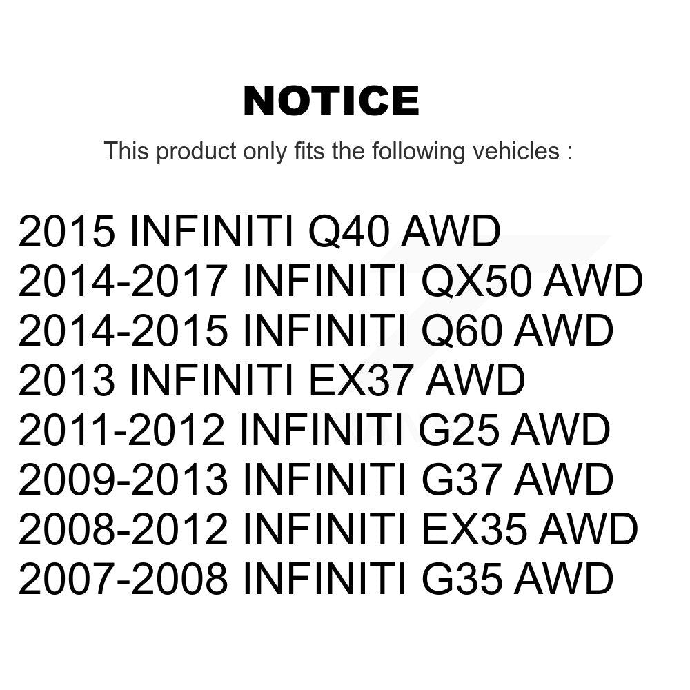 [Avant + Arrière] Kit de biellette de barre stabilisatrice de suspension pour INFINITI G37 G35 QX50 EX35 G25 Q60 Q40 EX37 K72-100845