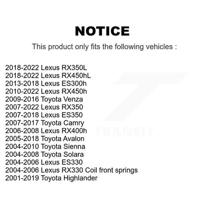 [Inférieur avant vers l'arrière] Kit de Bague de bras de suspension pour Toyota Camry Sienna Highlander K72-100866