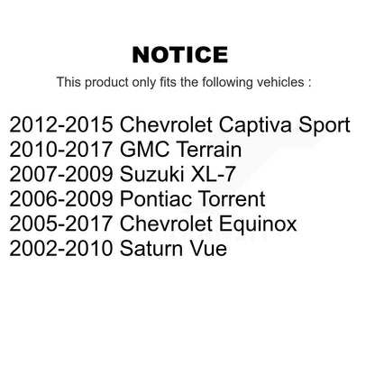 [Inférieur avant vers l'arrière] Kit de Bague de bras de suspension pour Chevrolet Equinox GMC Terrain Saturn Vue Captiva Sport Pontiac Torrent K72-100867