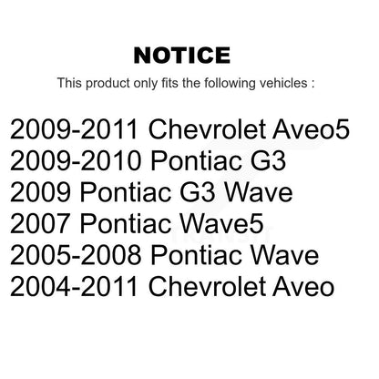 [Inférieur avant vers l'arrière] Kit de Bague de bras de suspension pour Chevrolet Aveo Aveo5 Pontiac G3 Wave Wave5 K72-100868