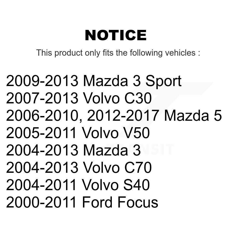 [Arrière] Kit de Bague de bras de suspension arrière pour Ford Focus Mazda 3 Volvo S40 5 C70 C30 V50 Sport K72-100875