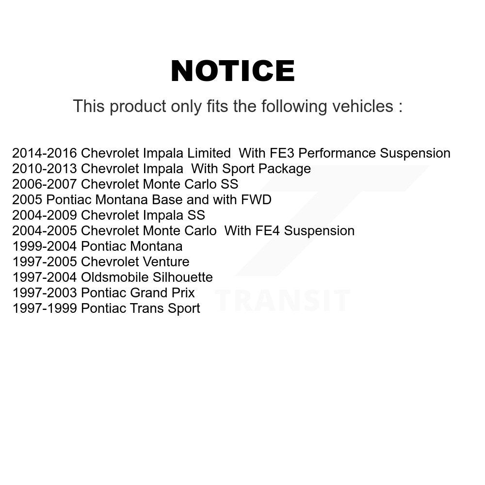 [Avant] Kit de Rotule de suspension pour Chevrolet Impala Pontiac Grand Prix Venture Limited Montana Monte Carlo Oldsmobile Silhouette Trans Sport K72-100934