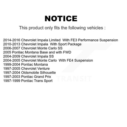 [Avant] Kit de Rotule de suspension pour Chevrolet Impala Pontiac Grand Prix Venture Limited Montana Monte Carlo Oldsmobile Silhouette Trans Sport K72-100934