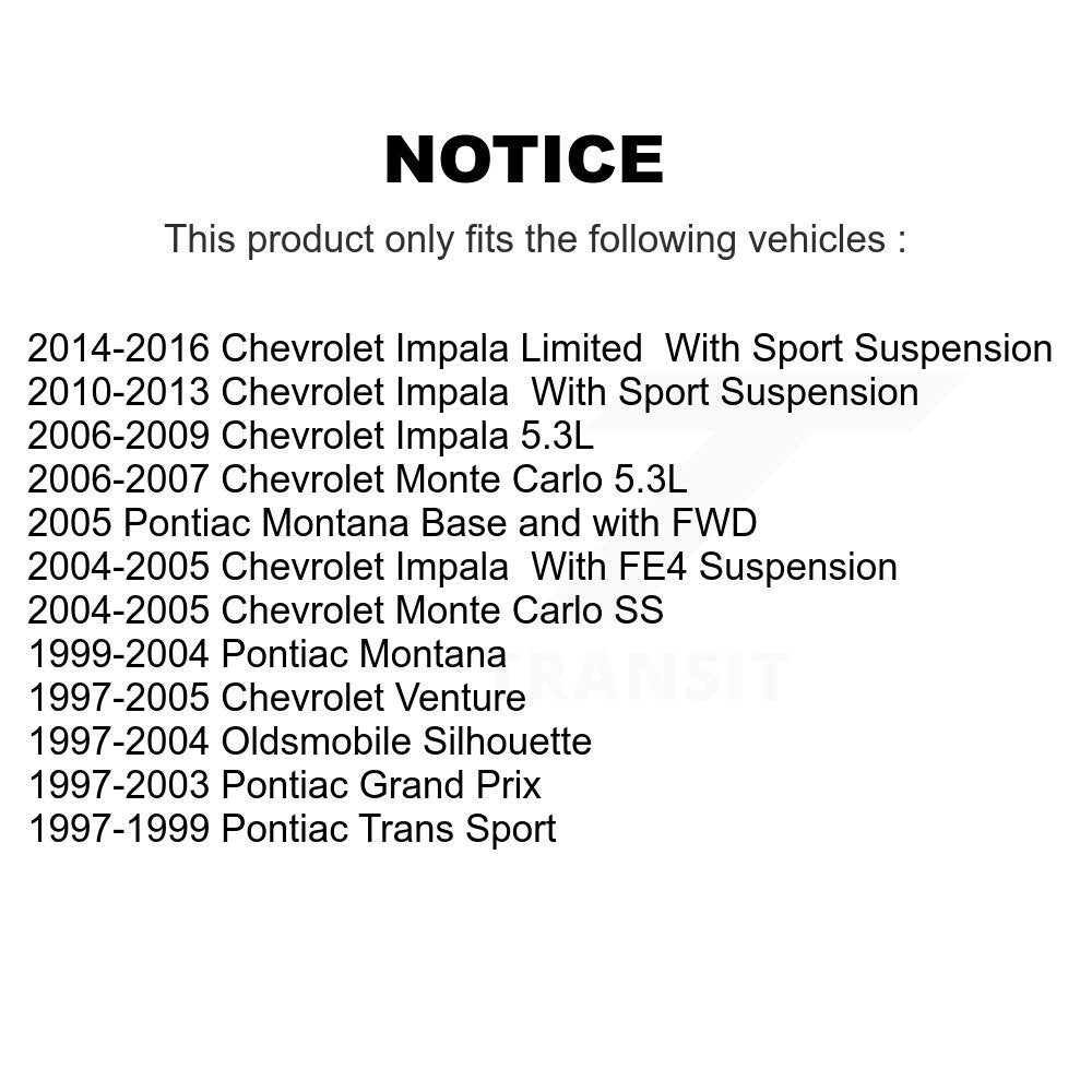 [Avant] Kit de Rotule de suspension pour Chevrolet Impala Pontiac Grand Prix Venture Limited Montana Monte Carlo Oldsmobile Silhouette Trans Sport K72-100934