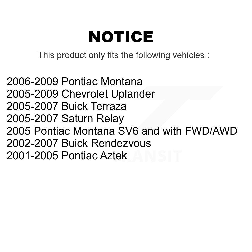 [Avant] Kit de Rotule de suspension pour Buick Rendezvous Chevrolet Uplander Pontiac Aztek Montana Terraza Saturn Relay K72-100935